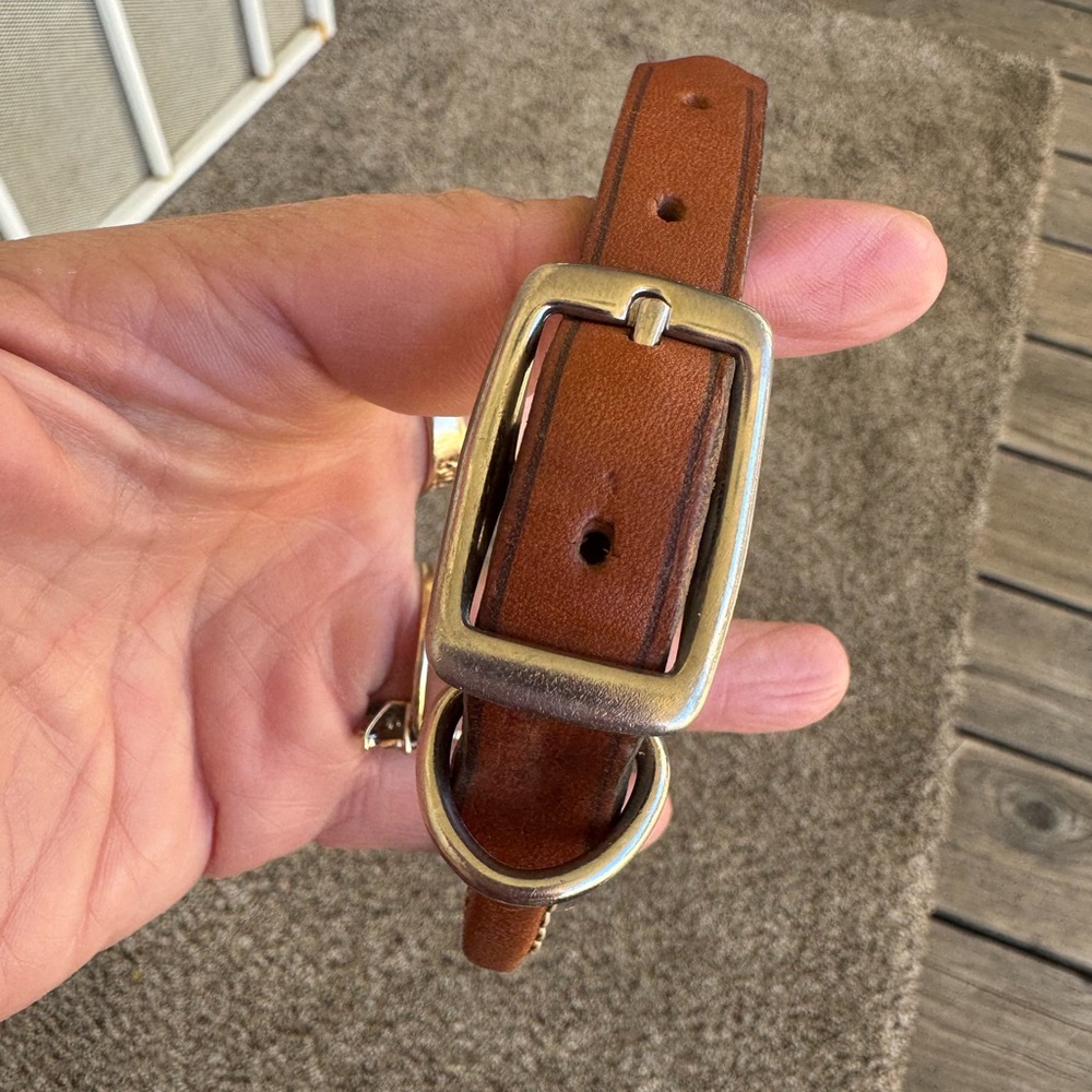 Leather rolled dog collar 16”